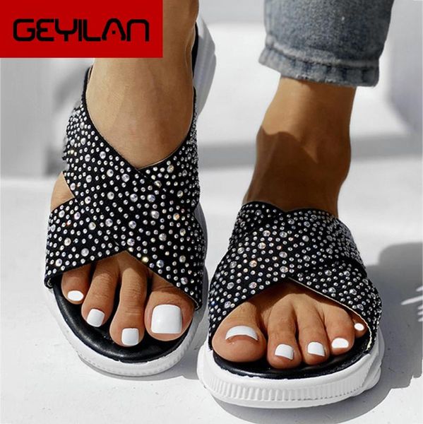 slippers crystal women's slipper with rhinestones arrival non-slip summer footwear large size bohemian style slaps women, Black
slippers crystal women's slipper with rhinestones arrival non-slip summer footwear large size bohemian style slaps women, Black