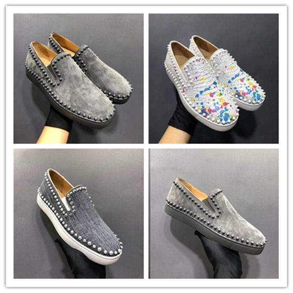 fashion suede men casual shoes rivet stud flat shoes low spike outdoor sneakers grey black red white lace up men runway shoes
fashion suede men casual shoes rivet stud flat shoes low spike outdoor sneakers grey black red white lace up men runway shoes