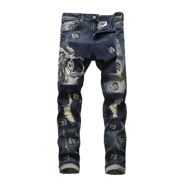 moruancle men's tribe chief embroidery ripped jeans holes distressed blue stretch denim pants
moruancle men's tribe chief embroidery ripped jeans holes distressed blue stretch denim pants