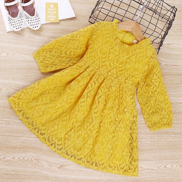 auntumn kids clothes girl long sleeve lace hollow flower princess dress infantil casual dresses 2-6y, Red;yellow
auntumn kids clothes girl long sleeve lace hollow flower princess dress infantil casual dresses 2-6y, Red;yellow