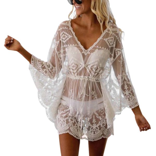 summer women bikini cover up floral lace hollow crochet swimsuit cover-ups bathing suit beachwear tunic beach dress, White;black
summer women bikini cover up floral lace hollow crochet swimsuit cover-ups bathing suit beachwear tunic beach dress, White;black