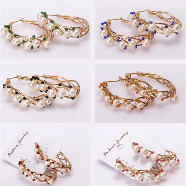 natural white freshwater pearl beads green blue red black glass beaded gold wire-wrapped vine charm big hoop earrings for woman, Golden;silver
natural white freshwater pearl beads green blue red black glass beaded gold wire-wrapped vine charm big hoop earrings for woman, Golden;silver