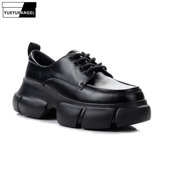 women vintage autumn new thick platform shoes split leather lace up casual flats footwear ladies shallow height increasing shoes, Black
women vintage autumn new thick platform shoes split leather lace up casual flats footwear ladies shallow height increasing shoes, Black