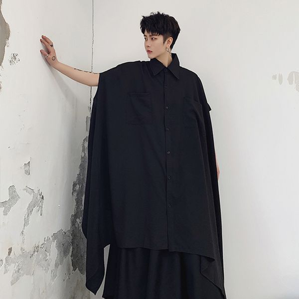 men's casual shirts medium length shirt oversize bat sleeve fashion special short large size loose art, White;black
men's casual shirts medium length shirt oversize bat sleeve fashion special short large size loose art, White;black