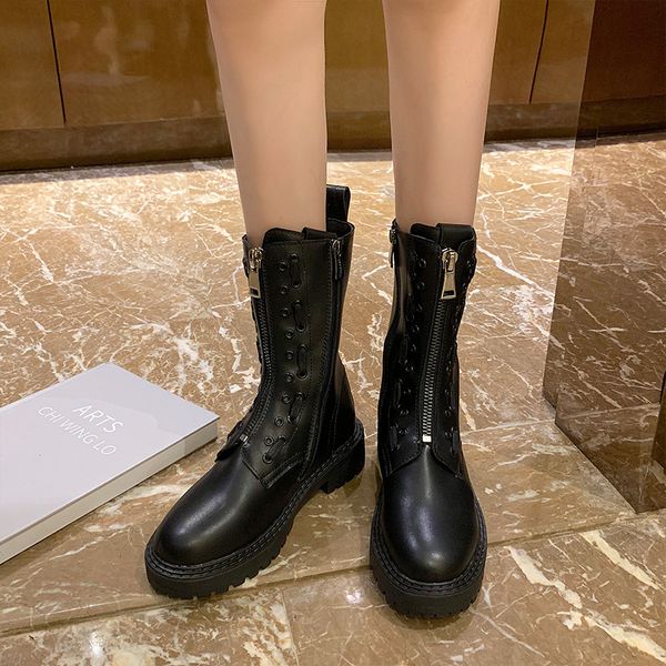 autumn winter new british boots ladies retro round toe zipper boots motorcycle mid-calf women women shoes, Black
autumn winter new british boots ladies retro round toe zipper boots motorcycle mid-calf women women shoes, Black