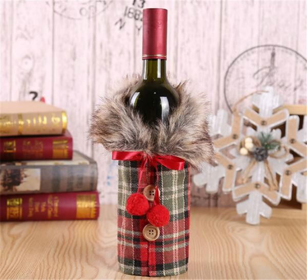 with fur collar plaid wine bottle cover 2020 christmas drinks bottle clothes coat sleeve xmas party christmas decoration ornament toys ly927
with fur collar plaid wine bottle cover 2020 christmas drinks bottle clothes coat sleeve xmas party christmas decoration ornament toys ly927