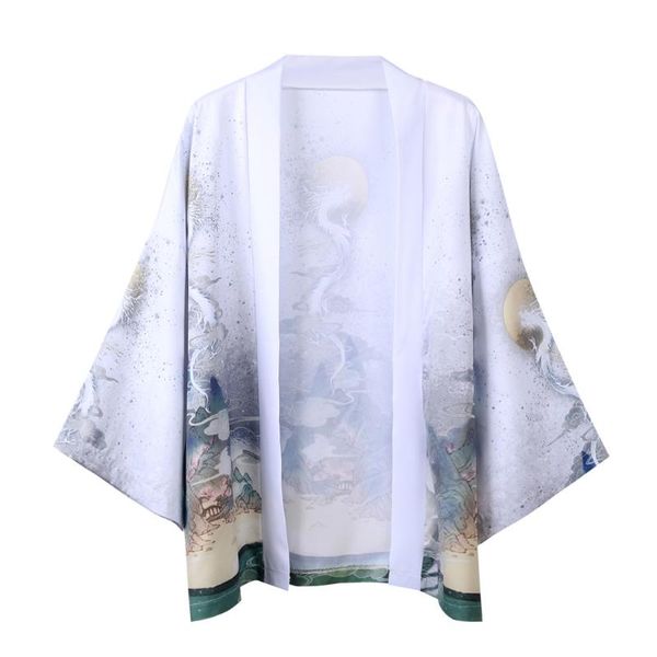 women harajuku cardigan japanese kimono summer digital printed loose shirt casual woman man kimonos coat beach blouse, White;black
women harajuku cardigan japanese kimono summer digital printed loose shirt casual woman man kimonos coat beach blouse, White;black