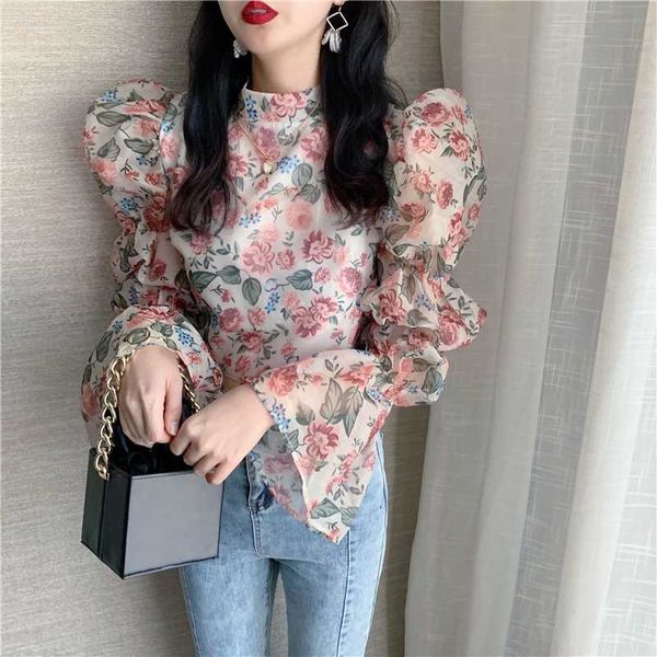 women's blouses & shirts spring fall blusas mujer de moda feminina ulzzang women crop femme chic chiffon floral flare sleeve fashion, White
women's blouses & shirts spring fall blusas mujer de moda feminina ulzzang women crop femme chic chiffon floral flare sleeve fashion, White
