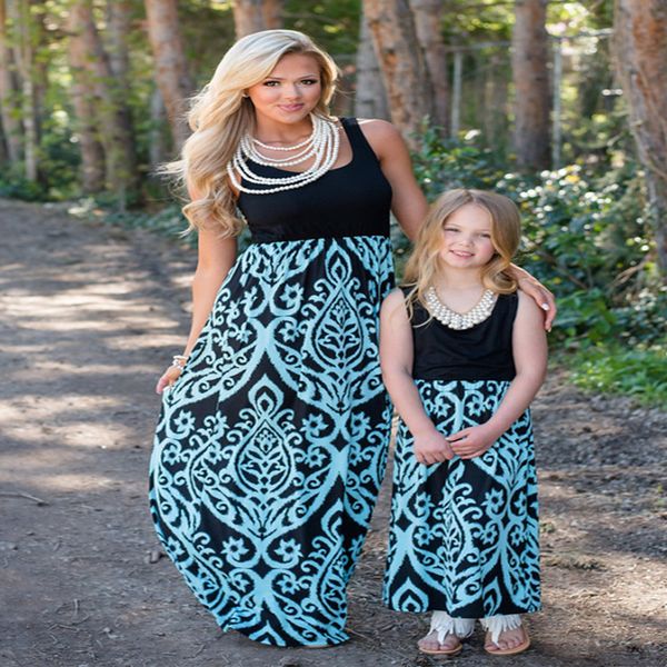mom and daughter dress geometric print sleevelss long dress mother daughter dresses mom family matching clothes, Blue
mom and daughter dress geometric print sleevelss long dress mother daughter dresses mom family matching clothes, Blue