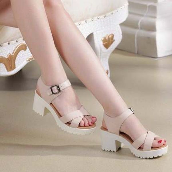 2020 summer korean sandals mid heel waterproof platform thick heel stiletto extra large size women's shoes, Black
2020 summer korean sandals mid heel waterproof platform thick heel stiletto extra large size women's shoes, Black