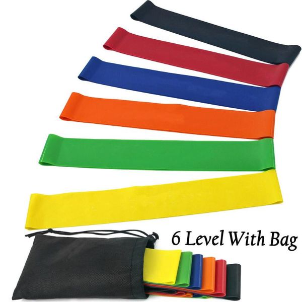 6 Level Resistance Bands Exercise Loop Bands Home Natural Latex Set Of 6 Fitness Equipment Strength Training Body Band Expander