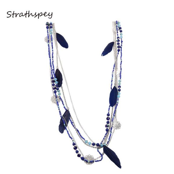 strathspey fashion lobster clasp women bohemia thin multi layer chain seedbeads feather tassel handmade jewelry necklace flowers, Silver
strathspey fashion lobster clasp women bohemia thin multi layer chain seedbeads feather tassel handmade jewelry necklace flowers, Silver
