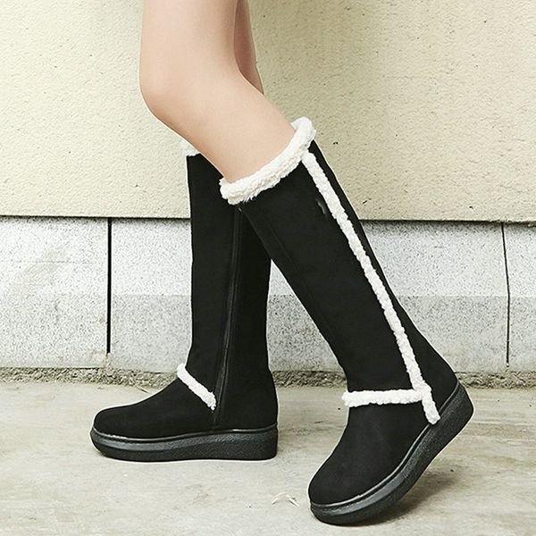 2020 new snow boots women's shoes flat round toe zipper warm and stylish nubuck leather fashion ladies large size 34-43, Black
2020 new snow boots women's shoes flat round toe zipper warm and stylish nubuck leather fashion ladies large size 34-43, Black