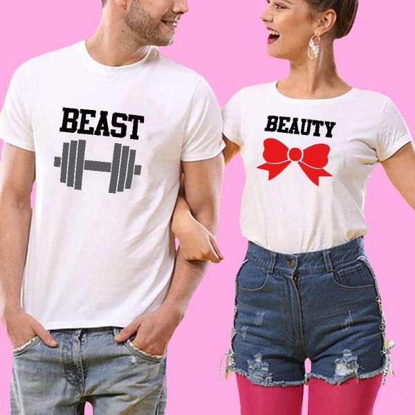 qim мода matching пара одежда beast красота печать tshirt женщина мужчины хлопок с коротким рукавом парой футболки для любителей настраиваем, White
qim мода matching пара одежда beast красота печать tshirt женщина мужчины хлопок с коротким рукавом парой футболки для любителей настраиваем, White