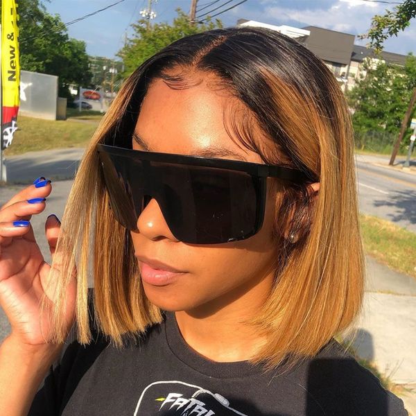 13*4 ombre t1b/27 color lace front human hair wigs for black women brazilian remy hair bob wig pre plucked bleached knots, Black;brown
13*4 ombre t1b/27 color lace front human hair wigs for black women brazilian remy hair bob wig pre plucked bleached knots, Black;brown
