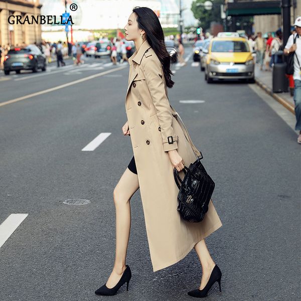 women's autumn lapel slim coat trench overcoat long outerwear office ladies over knee double breasted windbreaker ga03, Tan;black
women's autumn lapel slim coat trench overcoat long outerwear office ladies over knee double breasted windbreaker ga03, Tan;black