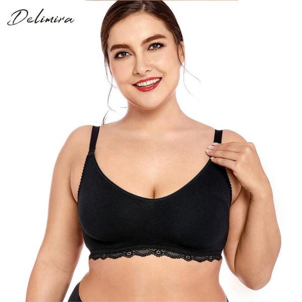 delimira women's lace soft wirenon padded full coverage plus size cotton bra, Red;black
delimira women's lace soft wirenon padded full coverage plus size cotton bra, Red;black
