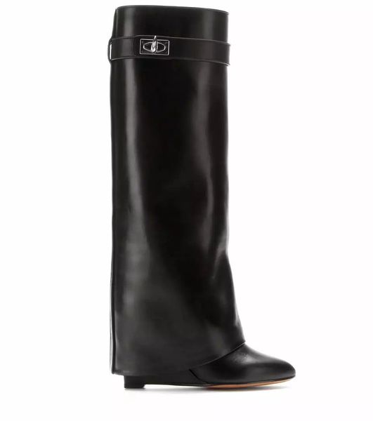 classic suede womens long boots silver shark lock knee high boots large size pointed toe pumps motorcycle booties high-heeled shoes, Black
classic suede womens long boots silver shark lock knee high boots large size pointed toe pumps motorcycle booties high-heeled shoes, Black