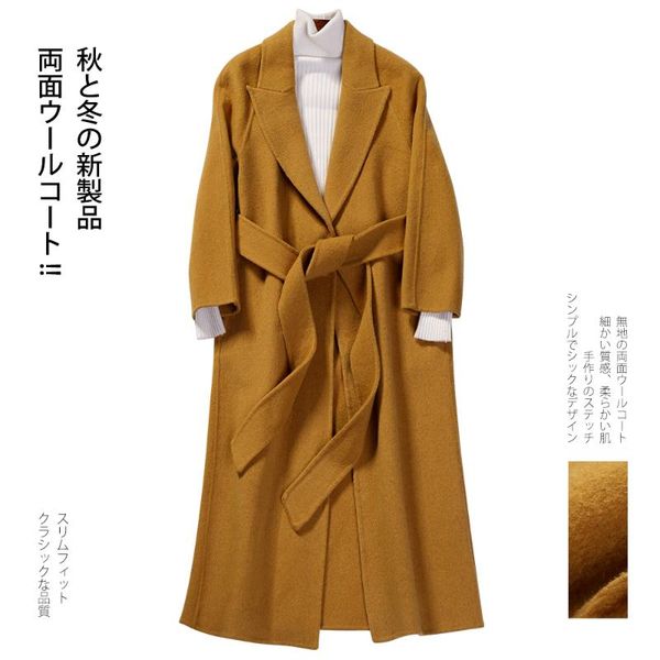 women's wool & blends winter coat women clothes 2021 fashion 90% long jacket + belt ladies elegant autumn female casaco hiver ped8335, Black
women's wool & blends winter coat women clothes 2021 fashion 90% long jacket + belt ladies elegant autumn female casaco hiver ped8335, Black