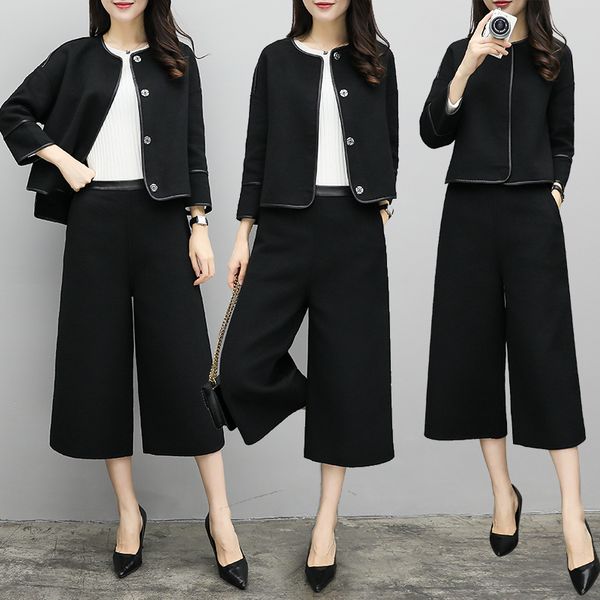 stylish pure color 2 piece set women wide leg trousers suit set coat female jacket conjunto feminino ensemble femme deux pieces, White
stylish pure color 2 piece set women wide leg trousers suit set coat female jacket conjunto feminino ensemble femme deux pieces, White