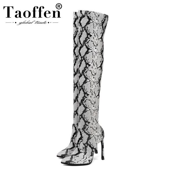 taoffen 2020 thin high heel pointed toe over knee boots fashion snakeskin pu leather autumn winter women shoes size 34-43, Black
taoffen 2020 thin high heel pointed toe over knee boots fashion snakeskin pu leather autumn winter women shoes size 34-43, Black