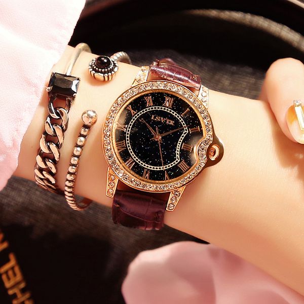 high-end one-piece new womens watch korean-style diamond set starry quartz waterproof belt fashion watch, Slivery;brown
high-end one-piece new womens watch korean-style diamond set starry quartz waterproof belt fashion watch, Slivery;brown