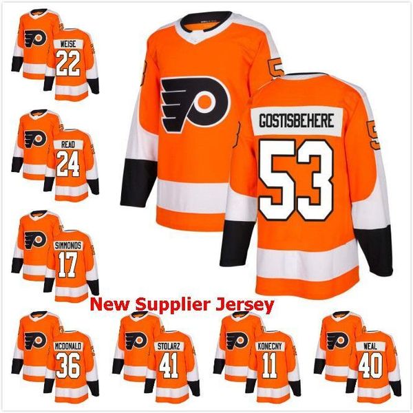 philadelphia flyers hockey stars 53 shayne gostisbehere 22 weise 24 read 17 wayne simmonds 36 mcdonald 41 stolarz 11 konecny 40 weal jersey, Black;red
philadelphia flyers hockey stars 53 shayne gostisbehere 22 weise 24 read 17 wayne simmonds 36 mcdonald 41 stolarz 11 konecny 40 weal jersey, Black;red