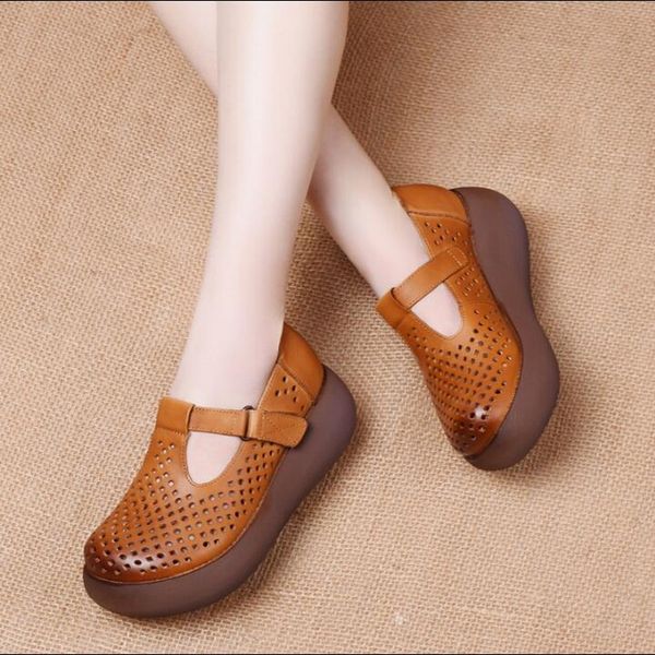 women flat platform shoes wedges ladies shoes 2020 summer hollow style sandals handmade genuine leather comfortable casual, Black
women flat platform shoes wedges ladies shoes 2020 summer hollow style sandals handmade genuine leather comfortable casual, Black