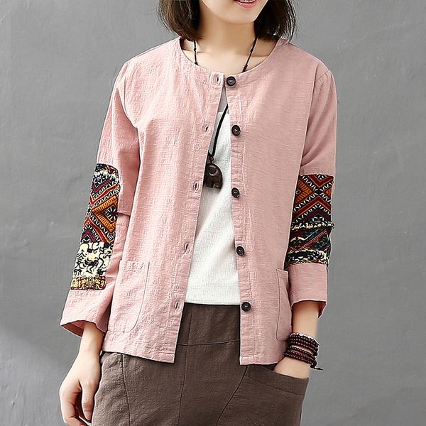 cotton linen women jacket thin 2020 autumn national patchwork nine quarter sleeves cardigan vintage pocket women coat yoyikamomo, Black;brown
cotton linen women jacket thin 2020 autumn national patchwork nine quarter sleeves cardigan vintage pocket women coat yoyikamomo, Black;brown