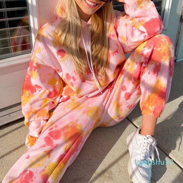 wholesale-2020 tie dye tracksuit suits women print two-piece set long sleeve loose elastic waist long pants women homewear sweatshirt, White;red
wholesale-2020 tie dye tracksuit suits women print two-piece set long sleeve loose elastic waist long pants women homewear sweatshirt, White;red