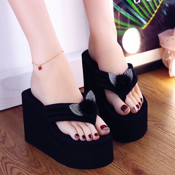 on a wedge slippers casual summer women's shoes rubber flip flops med shale female beach pantofle slides platform luxury, Black
on a wedge slippers casual summer women's shoes rubber flip flops med shale female beach pantofle slides platform luxury, Black