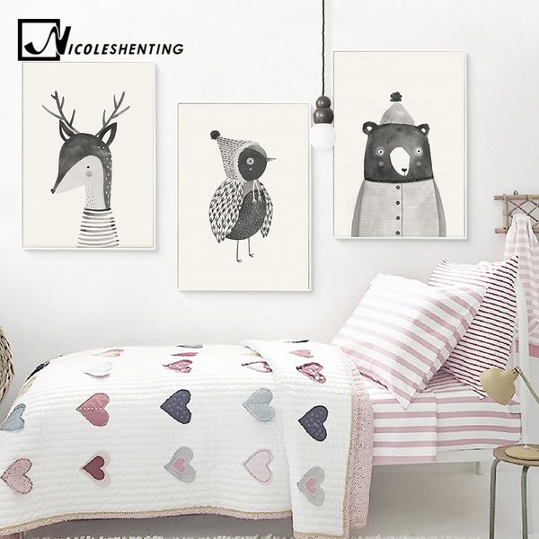woodland animal deer bear wall art canvas nordic posters nursery prints for baby room painting picture kids bedroom decoration
woodland animal deer bear wall art canvas nordic posters nursery prints for baby room painting picture kids bedroom decoration