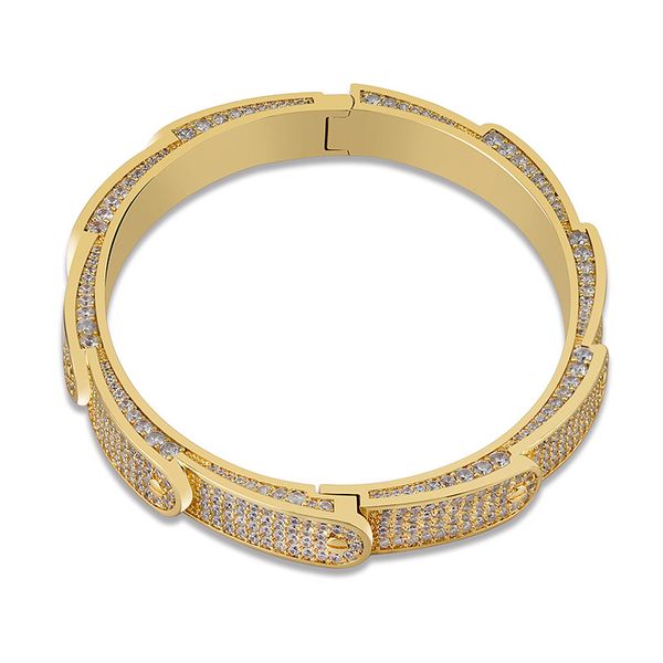 hip hop bracelet full diamond bracelet micro cubic zirconia men jewelry diamond bracelet, Black