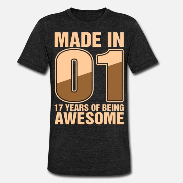 made in 01 17 years of being awesome t shirt men personalized 100% cotton o-neck cool fitness basic summer style natural shirt
made in 01 17 years of being awesome t shirt men personalized 100% cotton o-neck cool fitness basic summer style natural shirt