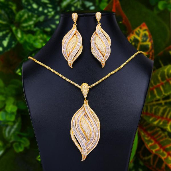 fashion charms luxury necklace big leaf earrings jewelry sets for women luxury cz party bridal weddings engagement jewelry sets, Silver
fashion charms luxury necklace big leaf earrings jewelry sets for women luxury cz party bridal weddings engagement jewelry sets, Silver