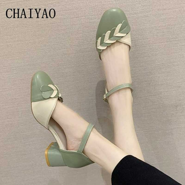 high heel women's sandals 2020 summer ladies soft patchwork buckle strap female shoes fashion pu leather thick heel women shoes, Black
high heel women's sandals 2020 summer ladies soft patchwork buckle strap female shoes fashion pu leather thick heel women shoes, Black