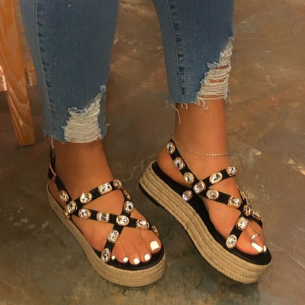 summer beach bling crystal rome ladies sandals rhinestone platform mixed color cutouts wedges women sandals shoes for woman, Black
summer beach bling crystal rome ladies sandals rhinestone platform mixed color cutouts wedges women sandals shoes for woman, Black
