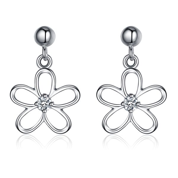 925 sterling silver earring dangle drop flower lovely cute clear cz stud earring for women girls gift korean fashion jewelry, Golden;silver
925 sterling silver earring dangle drop flower lovely cute clear cz stud earring for women girls gift korean fashion jewelry, Golden;silver