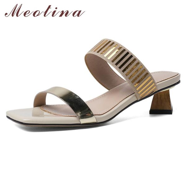 meotina bling women slippers mid heel slides square toe strange style ladies shoes summer female fashion sandals black apricot
meotina bling women slippers mid heel slides square toe strange style ladies shoes summer female fashion sandals black apricot