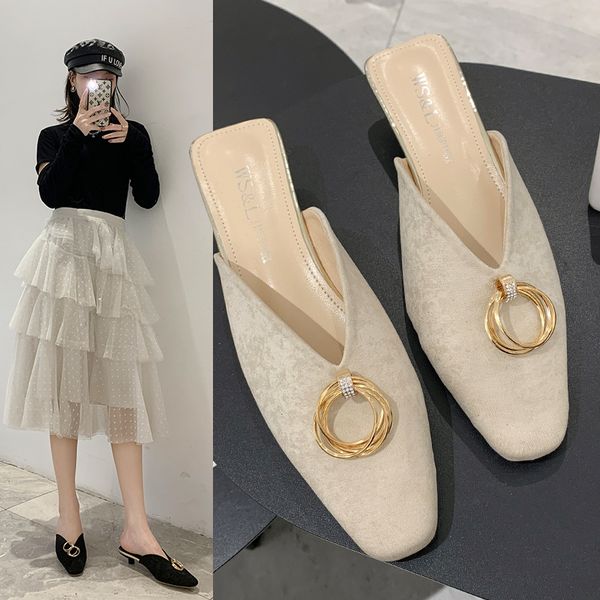fashion square head ring пряжка flock твердые вне ленивого сопротивления новой баотоу половина тапочки твердых неглубокие тонкие каблуки мед, Black
fashion square head ring пряжка flock твердые вне ленивого сопротивления новой баотоу половина тапочки твердых неглубокие тонкие каблуки мед, Black