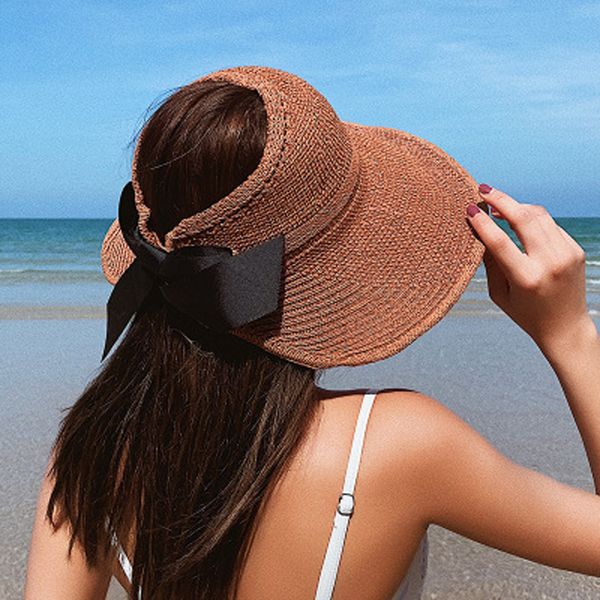 women summer sun visor hat black bowknot foldable adjustable breathable uv-protection hat ess empty beach cap for travel, Blue;gray
women summer sun visor hat black bowknot foldable adjustable breathable uv-protection hat ess empty beach cap for travel, Blue;gray