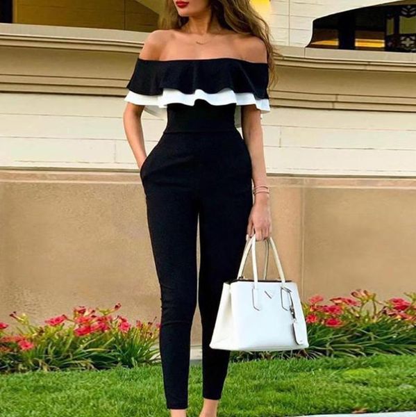 feitong women off shoulder ruffle casual long playsuit party jumpsuit bodysuits ladies women clothes#g40, Black;white
feitong women off shoulder ruffle casual long playsuit party jumpsuit bodysuits ladies women clothes#g40, Black;white