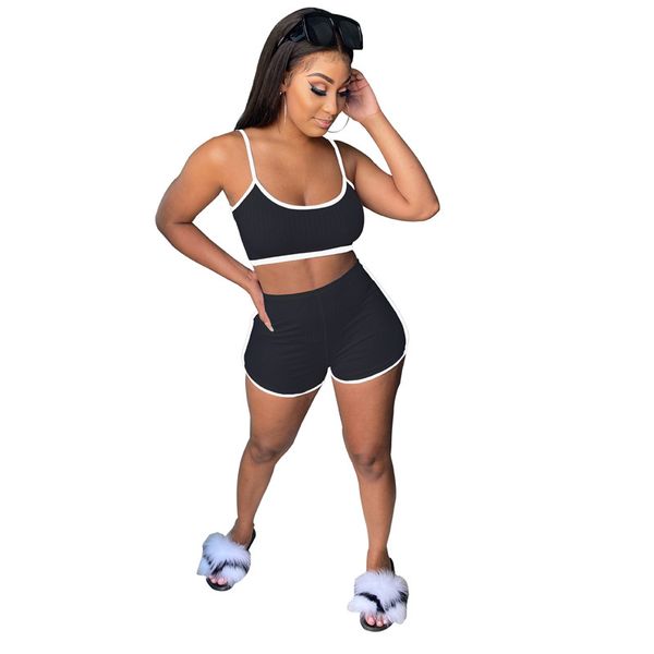 women sport tracksuit designer tank vest crop camisole + shorts pants two piece sets casual summer yoga sportswear solid outfit ly812, White
women sport tracksuit designer tank vest crop camisole + shorts pants two piece sets casual summer yoga sportswear solid outfit ly812, White