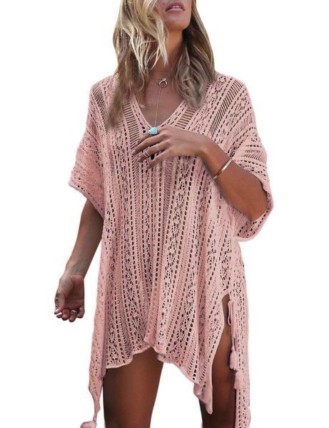 women knitted sunscreen blouse causal summer dress bikini swimsuit swimwear v-neck lace loose pullover blouse beach cover up, White;black
women knitted sunscreen blouse causal summer dress bikini swimsuit swimwear v-neck lace loose pullover blouse beach cover up, White;black