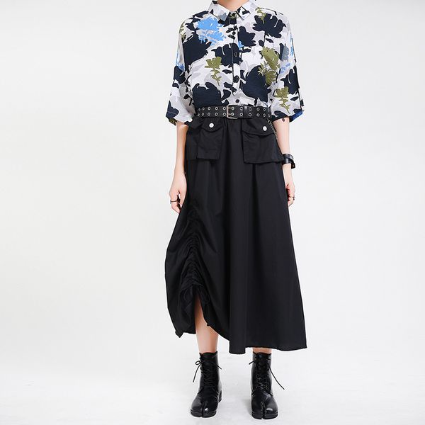 loose black skirts womens 2020 autumn new mid-length high-waist tooling drawstring skirt fashion cool bm style wear skirt 
loose black skirts womens 2020 autumn new mid-length high-waist tooling drawstring skirt fashion cool bm style wear skirt