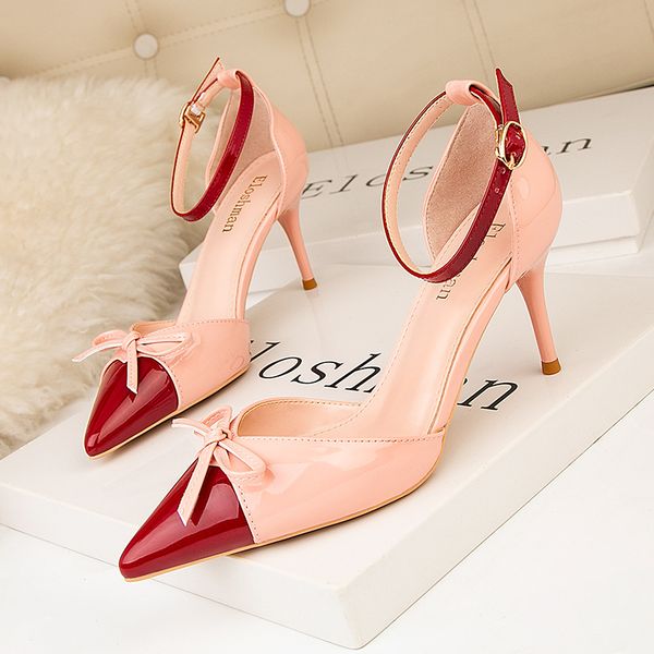 nice2020 korean style 899-32 bowknot fashion high-heeled shoes shallow-mouth leather color matching pointed hollow hollow-out, Black
nice2020 korean style 899-32 bowknot fashion high-heeled shoes shallow-mouth leather color matching pointed hollow hollow-out, Black