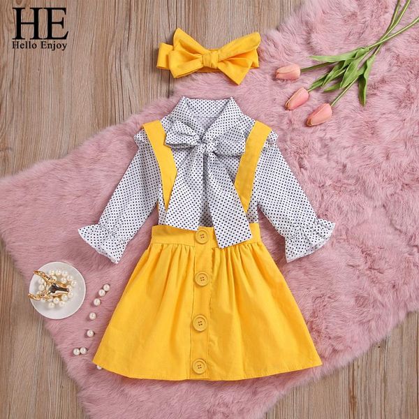 he hello enjoy children clothes baby girls sets autumn dot long sleeve strap skirts+headband 3-pieces little girl's clothes, White
he hello enjoy children clothes baby girls sets autumn dot long sleeve strap skirts+headband 3-pieces little girl's clothes, White