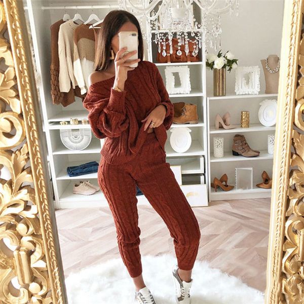 autumn women's 2 piece set street style solid casual knitted tracksuit sportswear warm sweater + long pants sweatshirts outfits, Gray
autumn women's 2 piece set street style solid casual knitted tracksuit sportswear warm sweater + long pants sweatshirts outfits, Gray