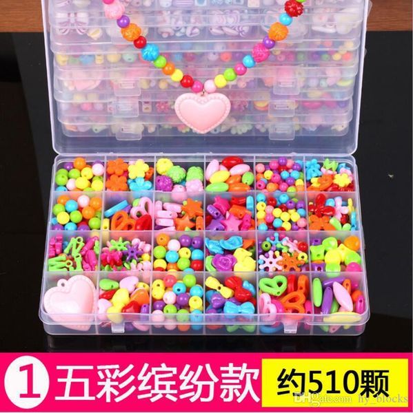 24 Grid Diy Handmade Beads Toys For Toddlers Making With Accessory Set Girl Weaving Bracelet Jewelry Making Toy Creative Children Gift