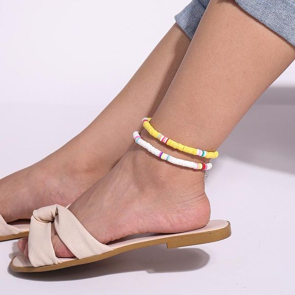 europe and america cross border ornament fashion color polymer clay 6mm anklets female versatile adjustable extender beach foot, Red;blue
europe and america cross border ornament fashion color polymer clay 6mm anklets female versatile adjustable extender beach foot, Red;blue